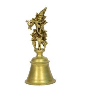 Bell With Krishna Brass Collectible  Idol | Deity Idol Exclusive Collection