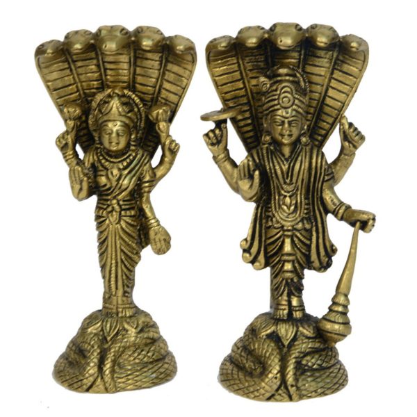 Vishnu Laxmi Standing With Shesnag Brass For Idol | Deity Idol Exclusive Collection