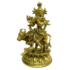 Decorative statue of  Krishna With Cow  collectible  Idol | Deity Idol Exclusive Collection