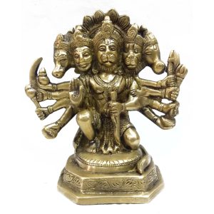 Idol Of Sitting Panchmukhi Hanuman Brass  Idol | Deity Idol Exclusive Collection