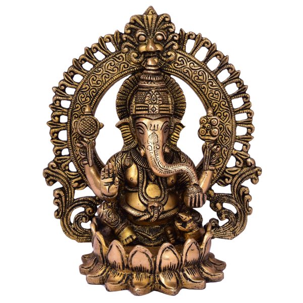 Statue Of Ganesh Sitting On Lotus Brass  Idol | Deity Idol Exclusive Collection