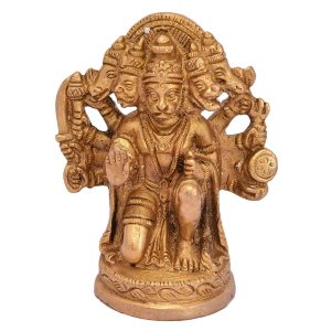 Panchmukhi Hanuman Sitting Brass  Idol | Deity Idol Exclusive Collection