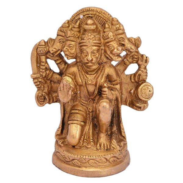 Panchmukhi Hanuman Sitting Brass  Idol | Deity Idol Exclusive Collection