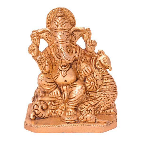 Ganesh Sitting On Peacock Bajath Brass  Idol | Deity Idol Exclusive Collection