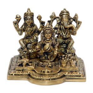 Laxmi-Ganesh-Kuber Dhan Yantra Brass  Idol | Deity Idol Exclusive Collection