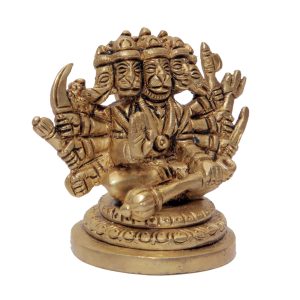 Panchmukhi Hanuman with Five face Sitting Brass Statue in Small  Idol | Deity Idol Exclusive Collection