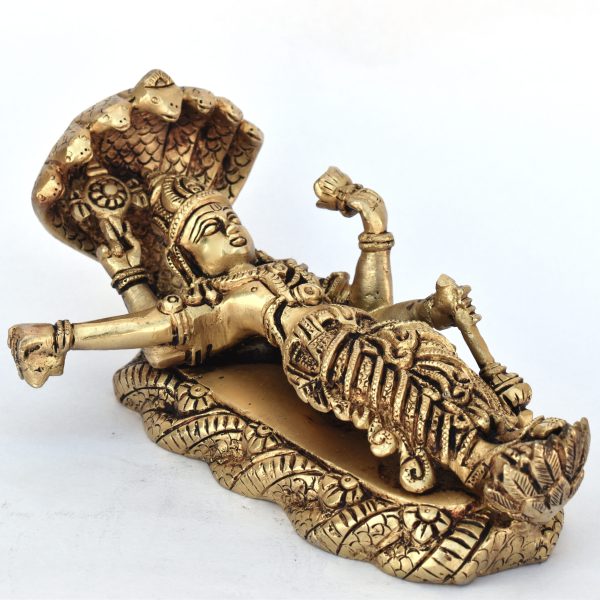 Vishnu Lying On Snake Brass Idol | Deity Idol Exclusive Collection