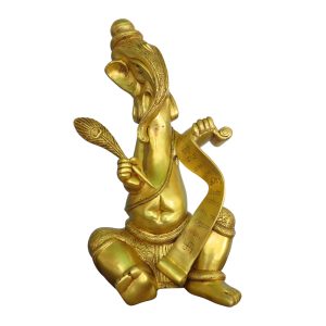 Writing Lord Ganesha Brass  Idol | Deity Idol Exclusive Collection