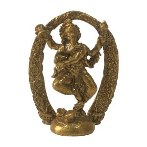 Brass Ganesha Small Round Kaman Statue for Décor Home and Car Dashboard 1.2″ Inch Idol | Deity Idol Exclusive Collection