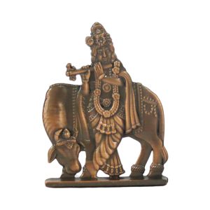 White Metal Krishna Idol for Décor Home and Car Dashboard 2.3″ Inch Idol | Deity Idol Exclusive Collection