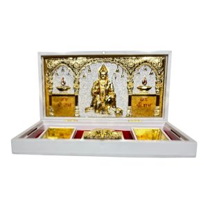 Jai Shri Hanuman Gold Plated Padam Box  Corporate Gift size 8 x 4 inch