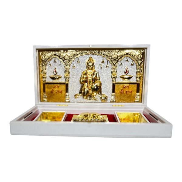 Jai Shri Hanuman Gold Plated Padam Box  Corporate Gift size 8 x 4 inch