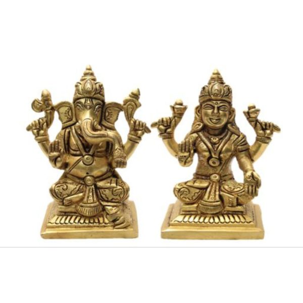 Ganesha Lakshmi Pair Super Fine Finish Brass  Idol | Deity Idol Exclusive Collection