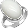 Moonga White Coral Natural Oval Shape Silver Ring Approx 7 Carat – Premium Safed Moonga Gemstone – Navgraha.in - Image 3