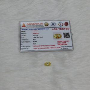 Yellow Sapphire Synthetic 5.30 Ct Navgraha Certified - Navgraha