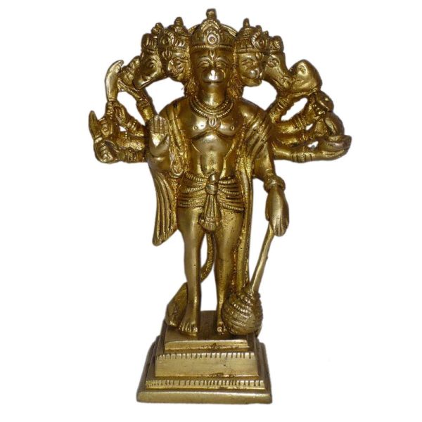 Brass 5 Face Hanuman Standing Statue 6.5″ Inch Idol | Deity Idol Exclusive Collection