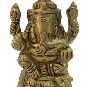Brass Ganesh Small Collectible Statue 2 Inch Height Idol | Deity Idol Exclusive Collection