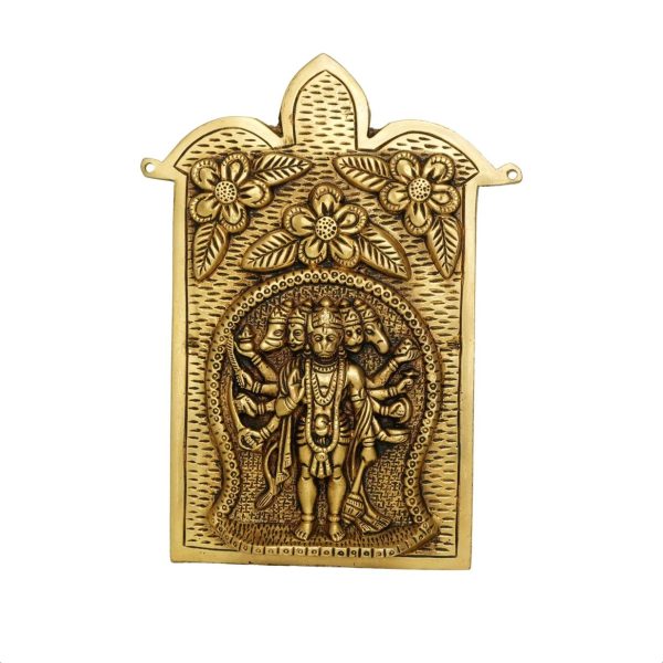 Brass Panchmukhi Hanuman Wall Hanging Religious Collectible Handicraft Height 8.6″ Inch Idol | Deity Idol Exclusive Collection