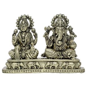 Brass Ganesha and Laxmi Statue Sitting Bajath Brass For Handicraft 2.8″ Inch Idol | Deity Idol Exclusive Collection