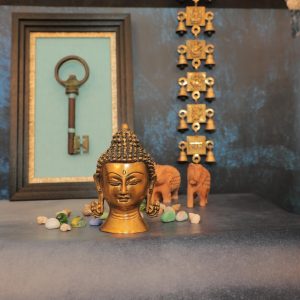 Brass Buddha Face Statue Home Decor 5.8″ Inch Height Idol | Deity Idol Exclusive Collection