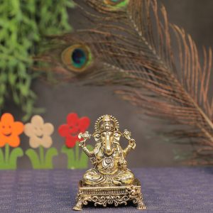 Brass Ganesha God Idol For Collectible Handicraft 1.8″ Inch Idol | Deity Idol Exclusive Collection