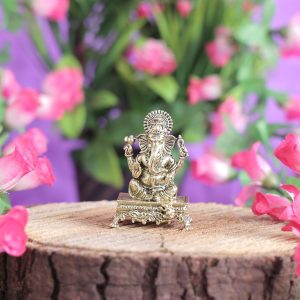 Brass Ganesha – 2 Inch | Miniature Idol for Home Temple & Gifting Idol | Deity Idol Exclusive Collection