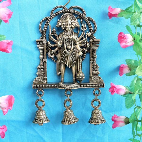 Brass Panchmukhi Hanuman Wall Hanging Bell – 7 Inch Idol | Deity Idol Exclusive Collection
