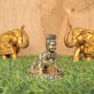 Brass Bal Krishna Idol – 2.8 Inch Idol | Deity Idol Exclusive Collection