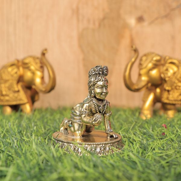 Brass Bal Krishna Idol – 2.8 Inch Idol | Deity Idol Exclusive Collection