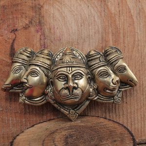 Brass Panchmukhi Hanuman Wall Hanging Idol | Deity Idol Exclusive Collection