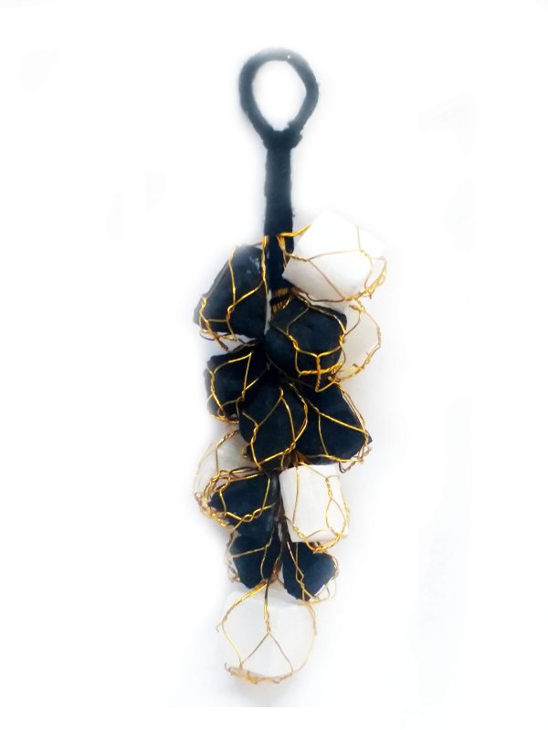 Selenite Tourmaline Wall Hanging | Energy Shield & Space Purification – Navgraha.in