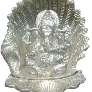 White Metal Sheep Ganesha Statue 4.5 Inch Height Idol | Deity Idol Exclusive Collection