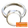 Moonga White Coral Natural Oval Shape Silver Ring Approx 7 Carat – Premium Safed Moonga Gemstone – Navgraha.in - Image 2