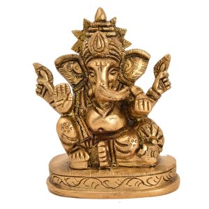 Brass Statue Of Ganesh – Premium Brass Deity Idol for Home & Temple