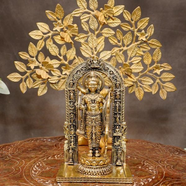 Brass Ram Statue Ram Murti Home Decor and Pooja Room 7.8″ Inch – Premium Brass Deity Idol for Home & Temple