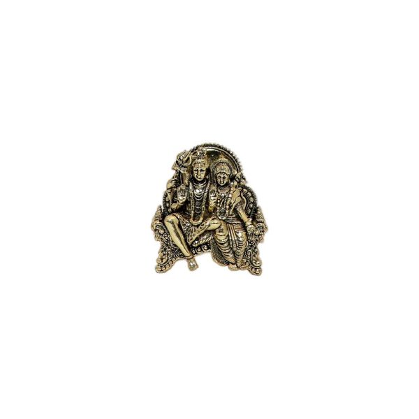 Brass Shiv Parvati For Collectible Handicraft 1.5″ Inch – Premium Brass Deity Idol for Home & Temple
