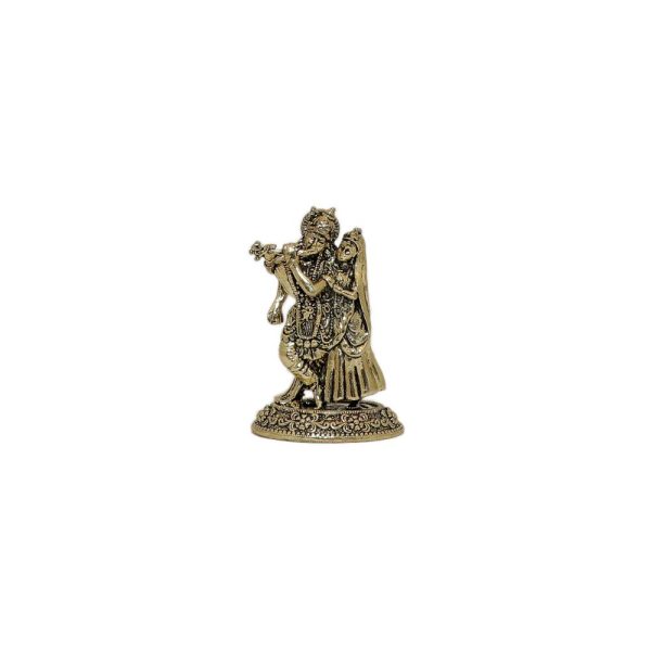 Brass Radha Krishna God Idol 2″ Inch | Divine Radha Krishna Brass for Eternal Love & Harmony