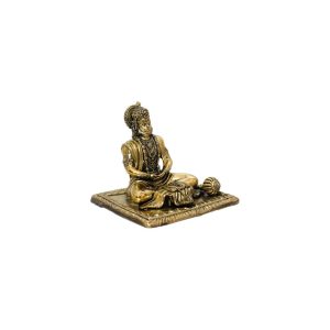 Brass Sitting Hanuman Idol For Collectible Handicraft 4″ Inch Height – Handcrafted for Pooja Room & Spiritual Décor