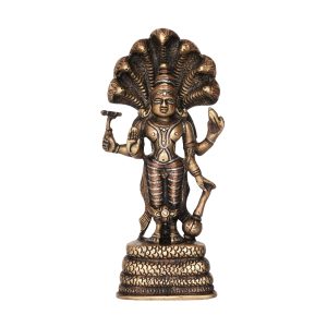 Brass vishnu Idol Statue for Home Decor Pooja Room 7.2 Inch – Handcrafted for Pooja Room & Spiritual Décor