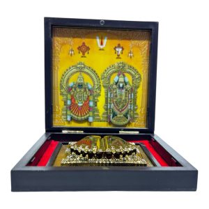 Tirupati Padmavati Balaji Gold‑Plated Padam Box 4 x 4 inch | Authentic Spiritual Product for Divine Connection