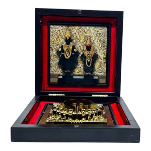 Pandurangan Rukmayee Gold-Plated Padam Box 4 x 4 inch | Authentic Spiritual Product for Divine Connection