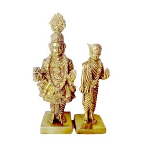 Brass Swami Narayan (Shri Shajanand Swami & Pujya Akshar Murti) (BAPS) – Premium Brass Deity Idol for Home & Temple