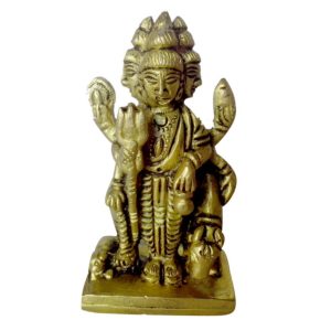 Brass Small idol of god Dattatray collectible – Handcrafted for Pooja Room & Spiritual Décor