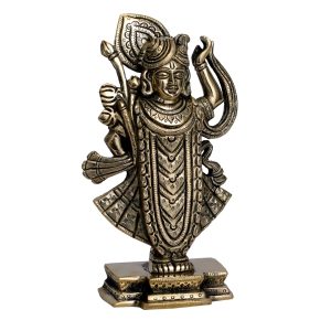 Brass ShreeNathji Idol – Handcrafted for Pooja Room & Spiritual Décor