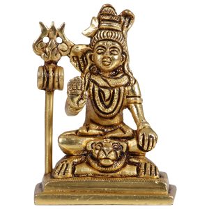 Brass Shiv Shankar Idol for Home Office Temple Handicraft Brings Prosperity, – Handcrafted for Pooja Room & Spiritual Décor