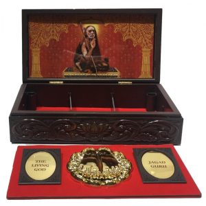 The Living God Mahaperiyava Gold plated Padam Secret Jewel Box Corporate Gift 8 x 4 inch | Premium Corporate Gift for Divine Blessings