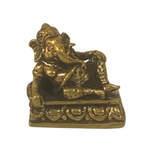 Brass Ganesha Statue for Décor Home and Car Dashboard 1″ Inch | Traditional Brass Ganesha for Home Temple Worship
