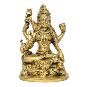 Brass Shiv Idol Brass For Collectible Handicraft 4.8″ Inch – Handcrafted for Pooja Room & Spiritual Décor