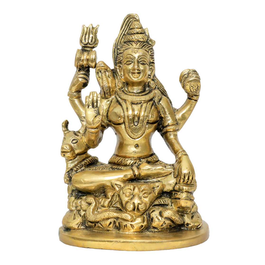 Brass Shiv Idol Brass For Collectible Handicraft 4.8″ Inch – Handcrafted for Pooja Room & Spiritual Décor