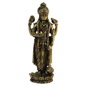Brass Standing Lord Vishnu Statue 6.9 Inch – Premium Brass Deity Idol for Home & Temple